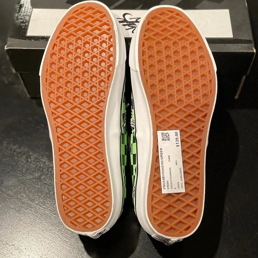 Vans x Dover Street Market OG Authentic LX DSM Checkerboard (Fluro Green) - Picture 11 of 13